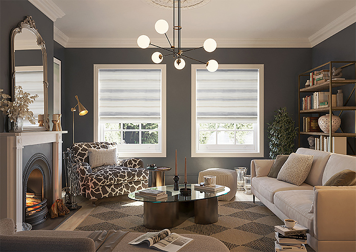 Ombre Velvet, Silver - Motorised Roman Blind - Image 8